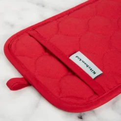 KITCHENAID Quilted Cotton Terry Cloth Oven Mitt, Pot Holder, Kitchen Towel 4-Pack Set, Silicone Grip, Passion Red, 16"x26", 7"x13" & 7"x10" -KitchenAid GUEST 0391337b 05e1 46bb aa7f bde3b9f1244e