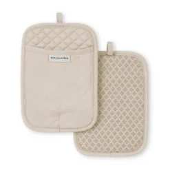 KitchenAid Asteroid Rectangle Pot Holder 2-Pack Set, Milkshake Tan, 7"x10" -KitchenAid GUEST 06f743ab 00a6 4088 8e67 5e1c4b922e64