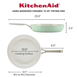 KitchenAid Hard Anodized 12.25" Nonstick Ceramic Frying Pan - Pistachio