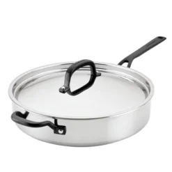 KitchenAid 5qt 5-Ply Clad Stainless Steel Induction Saute Pan With Lid: Dishwasher-Safe, Silver -KitchenAid GUEST 0f03be0c 6bde 48bf 8ee4 5da1f60b0d89