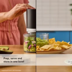 KitchenAid Go Cordless 3.5 Cup Top Down Chopper KTCR350BM - Battery Sold Separately, Stainless Steel Blade, Matte Black -KitchenAid GUEST 110e0aac f4f8 437c 8eb7 5f166099d52e