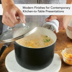 KitchenAid 3qt Hard Anodized Ceramic Nonstick Cookware Sauce Pan With Lid Matte Black: Hand Wash, Gas & Electric Compatible -KitchenAid GUEST 13edb57e f328 489a 95ed d88386f6898e