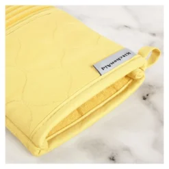 KITCHENAID Quilted Cotton Terry Cloth Oven Mitt, Pot Holder, Kitchen Towel 4-Pack, Heat Resistant, Silicone Grip, Butter, 16"x26", 7"x13" & 7"x10" -KitchenAid GUEST 14c7869d 6604 4b3c aef1 f95977898dcb