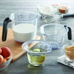 KitchenAid Set Of 3 Measuring Cups: Plastic, Dishwasher-Safe, Easy-Pour Spout, 2, 1, & 4-Cup Stackable Design