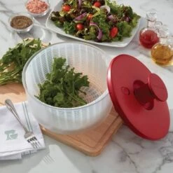 KitchenAid Salad Spinner: Large 7.43 Qt Red Plastic Lettuce Spinner, Hand Wash, 2-Piece Set -KitchenAid GUEST 27a8dc15 ec56 40ed 87a6 d0470ce669c7