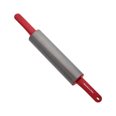 KitchenAid Rolling Pin Red: Nonstick Carbon Steel, Handled, 22" Length, Hand Wash, Baking Roller Pin 6 KitchenAid Rolling Pin Red: Nonstick Carbon Steel, Handled, 22" Length, Hand Wash, Baking Roller Pin - Image 4