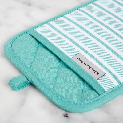 KitchenAid Albany Pot Holder 2-Pack Set, Aqua Sky, 7"x10" 4 KitchenAid Albany Pot Holder 2-Pack Set, Aqua Sky, 7"x10" - Image 2