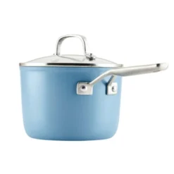 KitchenAid Hard Anodized 3qt Nonstick Ceramic Cookware Sauce Pan - Blue Velvet: Tempered Glass Lid, Stainless Steel Handle -KitchenAid GUEST 39198a84 60bd 42aa 85c7 4acf1a0deaee