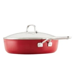 KitchenAid 5qt Hard Anodized Ceramic Nonstick Saute Pan With Lid Empire Red: Hand Wash, Gas & Electric Compatible -KitchenAid GUEST 3a3afd8b c5a0 4690 9cff 7c973a6c7ada