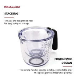 KitchenAid Set Of 3 Measuring Cups: Plastic, Dishwasher-Safe, Easy-Pour Spout, 2, 1, & 4-Cup Stackable Design -KitchenAid GUEST 3cf98399 6c92 4b36 8749 51ba94d9920c