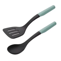 KitchenAid 2pc Nylon/ABS Spoon And Turner Set Aqua Blue: Kitchen Utensil Set, Dishwasher-Safe, Adult Use