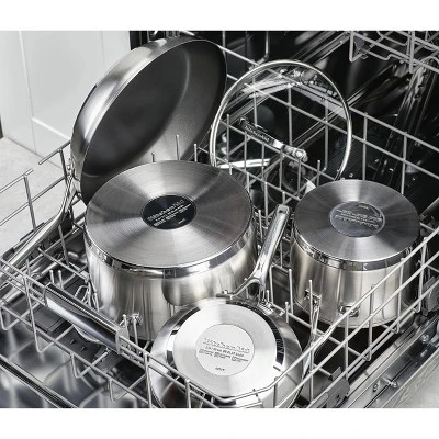 KitchenAid 3-Ply Base Stainless Steel 11pc Cookware Set: Induction Safe, Even-Heating, Tempered Glass Lids, Dishwasher Safe 13 KitchenAid 3-Ply Base Stainless Steel 11pc Cookware Set: Induction Safe, Even-Heating, Tempered Glass Lids, Dishwasher Safe - Image 11