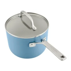 KitchenAid Hard Anodized 3qt Nonstick Ceramic Cookware Sauce Pan - Blue Velvet: Tempered Glass Lid, Stainless Steel Handle -KitchenAid GUEST 5745fb21 b932 4e7c bad0 e5deca7812fc