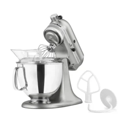 KitchenAid Artisan Series 5qt Tilt-Head 10-Speed Stand Mixer Contour Silver: 325W Metal, 1-Year Warranty, 5qt Capacity