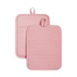 KITCHENAID Ribbed Soft Silicone Pot Holder 2-Pack Set, Dried Rose, 7"x9" -KitchenAid GUEST 5b9df562 e808 415a 8440 66c73a208cd5