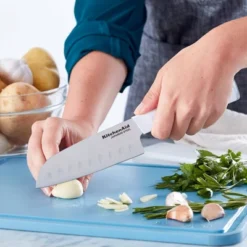 KitchenAid 4pc Chef Knife Set White/Dark Blue/Aqua Blue: High Carbon Stainless Steel, Dishwasher-Safe, Comfort-Grip Handle -KitchenAid GUEST 61cda57e 2189 47e7 8db8 3e04093178b6