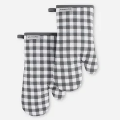 KitchenAid Gingham Oven Mitt 2-Pack Set, Charcoal Grey, 7"x13" 7 KitchenAid Gingham Oven Mitt 2-Pack Set, Charcoal Grey, 7"x13" -KitchenAid GUEST 61e958fb bb14 423b 9df8 6bdbd4c45fe7