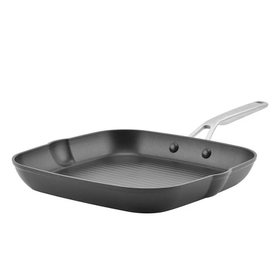 KitchenAid Hard-Anodized Induction 11.25" Nonstick Square Grill Pan: Gas & Induction Compatible, Oven-Safe, Matte Black 16 KitchenAid Hard-Anodized Induction 11.25" Nonstick Square Grill Pan: Gas & Induction Compatible, Oven-Safe, Matte Black - Image 14