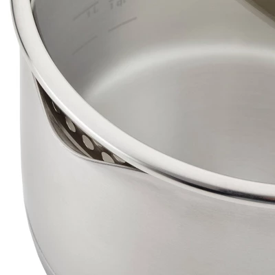 KitchenAid 3-Ply Base Stainless Steel 11pc Cookware Set: Induction Safe, Even-Heating, Tempered Glass Lids, Dishwasher Safe 8 KitchenAid 3-Ply Base Stainless Steel 11pc Cookware Set: Induction Safe, Even-Heating, Tempered Glass Lids, Dishwasher Safe - Image 6