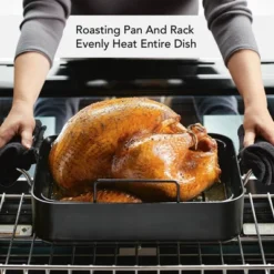 KitchenAid Hard Anodized Induction 13"x15.75" Roaster With Nonstick Rack: Turkey Roasting Pan, Oven-Safe, Matte Black 18 KitchenAid Hard Anodized Induction 13"x15.75" Roaster With Nonstick Rack: Turkey Roasting Pan, Oven-Safe, Matte Black -KitchenAid GUEST 6d8892aa 4f67 4c49 a475 a2abb3d984a2