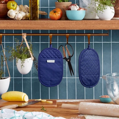 KitchenAid Asteroid Oval Pot Holder 2-Pack Set, Cobalt Blue, 6.5"x10" 3 KitchenAid Asteroid Oval Pot Holder 2-Pack Set, Cobalt Blue, 6.5"x10"