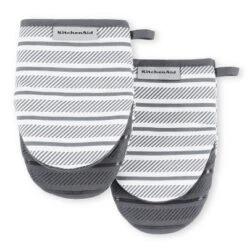 KITCHENAID Albany Mini Oven Mitt 2-Pack Set, Charcoal Grey, 5.5"x8" -KitchenAid GUEST 713b5534 d184 4578 8416 7d88179697f5