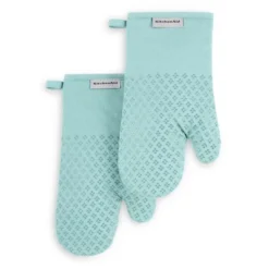 KITCHENAID Asteroid Oven Mitt 2-Pack Set, Mineral Water Aqua, 7"x12.5" -KitchenAid GUEST 7517aa60 6c53 42b8 9f6f 3a3476db837b