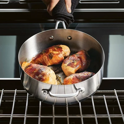 KitchenAid Stainless Steel 3-Ply Base 4.5qt Covered Deep Saute Pan With Helper Handle 8 KitchenAid Stainless Steel 3-Ply Base 4.5qt Covered Deep Saute Pan With Helper Handle - Image 6