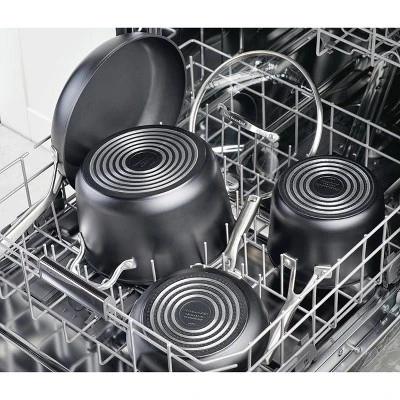 KitchenAid Hard-Anodized Induction 11pc Nonstick Cookware Set: Matte Black, Dishwasher & Oven Safe, Tempered Glass Lids 10 KitchenAid Hard-Anodized Induction 11pc Nonstick Cookware Set: Matte Black, Dishwasher & Oven Safe, Tempered Glass Lids - Image 8