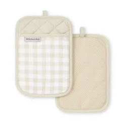 KitchenAid Gingham Pot Holder 2-Pack Set, Milkshake Tan, 7"x10" 7 KitchenAid Gingham Pot Holder 2-Pack Set, Milkshake Tan, 7"x10" -KitchenAid GUEST 7d4b2832 7c45 4efa 9bd6 69cafa1ec5b9
