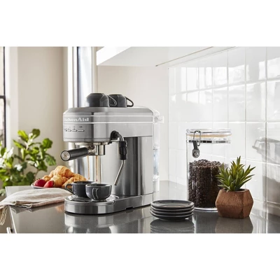 KitchenAid Semi-Automatic Espresso Machine - Brushed Stainless Steel: 15 Bars Pressure, Dishwasher-Safe, 47oz Capacity 4 KitchenAid Semi-Automatic Espresso Machine - Brushed Stainless Steel: 15 Bars Pressure, Dishwasher-Safe, 47oz Capacity - Image 2