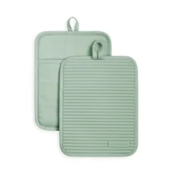 KITCHENAID Ribbed Soft Silicone Pot Holder 2-Pack Set, Pistachio Green, 7"x9" -KitchenAid GUEST 7f36ed59 b298 4fdc a103 a11f247e5d47