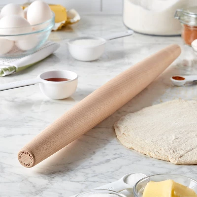 KitchenAid Tapered French Rolling Pin: Maple Wooden Roller For Baking, Hand Wash, 22" Light Brown 4 KitchenAid Tapered French Rolling Pin: Maple Wooden Roller For Baking, Hand Wash, 22" Light Brown - Image 2