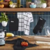 KITCHENAID Quilted Cotton Terry Cloth Oven Mitt, Pot Holder, Kitchen Towel 4-Pack Set, Silicone Grip, Matte Black, 16"x26", 7"x13" & 7"x10" -KitchenAid GUEST 87479f6a ce1d 44ca 9d71 172e988f47b6
