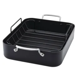KitchenAid Hard Anodized Induction 13"x15.75" Roaster With Nonstick Rack: Turkey Roasting Pan, Oven-Safe, Matte Black 20 KitchenAid Hard Anodized Induction 13"x15.75" Roaster With Nonstick Rack: Turkey Roasting Pan, Oven-Safe, Matte Black -KitchenAid GUEST 88749757 c7c8 44a5 8033 78f8d214450b