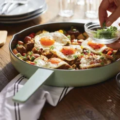 KitchenAid 12" Enameled Cast Iron Induction Skillet With Helper Handle And Pour Spouts Pistachio -KitchenAid GUEST 8bd0bafa 3d83 4c13 abac e9663275cf10