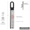 KitchenAid Candy Thermometer Silver: Stainless Steel Analog Food & Baking Thermometer, 100-400°F, Clip Mount