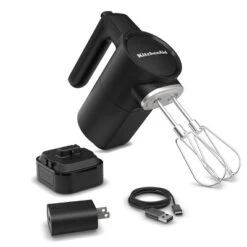 KitchenAid Go Cordless Hand Mixer Battery Included KHMR762: 7 Speeds, Black Matte, Dishwasher-Safe Parts, Metal & Plastic -KitchenAid GUEST 8e671397 0df6 46a0 a0ce f4cfab75e81b