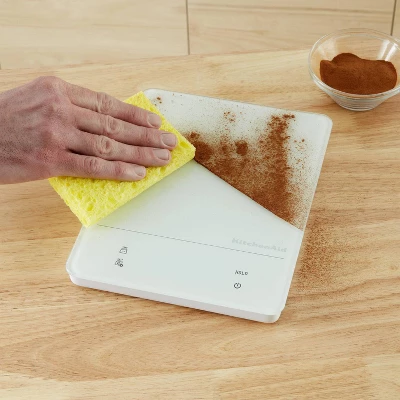 KitchenAid 11lb Waterproof Kitchen Digital Food Scale White: LED Display, Battery Powered, Coffee & Food Weight Scale 7 KitchenAid 11lb Waterproof Kitchen Digital Food Scale White: LED Display, Battery Powered, Coffee & Food Weight Scale - Image 5