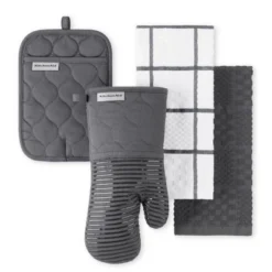 KITCHENAID Quilted Cotton Terry Cloth Oven Mitt, Pot Holder, Kitchen Towel 4-Pack Set, Silicone Grip, Charcoal Grey, 16"x26", 7"x13" & 7"x10" 15 KITCHENAID Quilted Cotton Terry Cloth Oven Mitt, Pot Holder, Kitchen Towel 4-Pack Set, Silicone Grip, Charcoal Grey, 16"x26", 7"x13" & 7"x10" -KitchenAid GUEST 9277b0f5 0b97 45cf 9077 9c97342d9e08