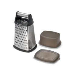 KitchenAid Gourmet Box Grater: Stainless Steel Cheese Shredder With Storage Container, Dishwasher-Safe, Black/Silver -KitchenAid GUEST 934c8922 d2f3 4b96 a371 a34d97cf23c7