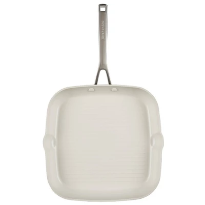 KitchenAid 11.25" Hard Anodized Ceramic Nonstick Grill Pan Matte Black: Lifetime Warranty, Hand Wash, Gas Compatible 7 KitchenAid 11.25" Hard Anodized Ceramic Nonstick Grill Pan Matte Black: Lifetime Warranty, Hand Wash, Gas Compatible - Image 5