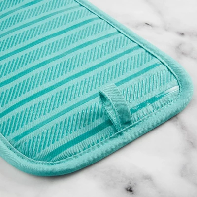 KitchenAid Albany Pot Holder 2-Pack Set, Aqua Sky, 7"x10" 5 KitchenAid Albany Pot Holder 2-Pack Set, Aqua Sky, 7"x10" - Image 3