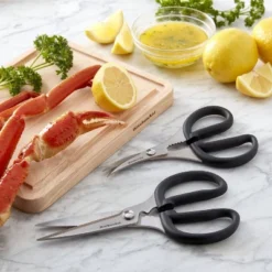 KitchenAid Set Of 2 Shears: Stainless Steel Blades, Dishwasher-Safe, Black & Silver Handles, Lifetime Warranty -KitchenAid GUEST acda748e 8d31 4913 bdb4 9a3f9046384b