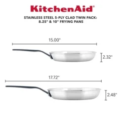 KitchenAid Stainless Steel 5-Ply Clad Twin Pack: 8.25" & 10" Nonstick Frying Pans, Dishwasher-Safe Cookware Set -KitchenAid GUEST aeb68967 69ec 4de4 be92 78e23fdf3c84