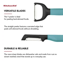 KitchenAid 2pk Peelers: Serrated Blade, Protective Cover, Dishwasher-Safe, Green, Plastic & Metal, Vegetable & Potato Peeler -KitchenAid GUEST b23ded74 064d 4e5a 811e 78956a7d7989