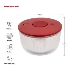 KitchenAid Salad Spinner: Large 7.43 Qt Red Plastic Lettuce Spinner, Hand Wash, 2-Piece Set -KitchenAid GUEST b43bbab3 d14a 44cf babe 231d0c113933