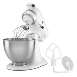 KitchenAid Classic 4.5qt Stand Mixer - White: 10 Speeds, Metal, Dishwasher-Safe, Includes Beater & Dough Hook -KitchenAid GUEST baeb1031 4201 443d b3e0 40a3afbb6f1f