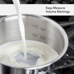 KitchenAid 1.5qt 5-Ply Clad Stainless Steel Induction Sauce Pan With Lid: Dishwasher-Safe Cooking Pot -KitchenAid GUEST c239ed28 1bb2 4463 ae64 c30dd9e6f67b