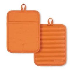 KITCHENAID Ribbed Soft Silicone Pot Holder 2-Pack Set, Honey, 7"x9" -KitchenAid GUEST c7964981 3c72 4ef9 a0ad 82e6ea3e6acc